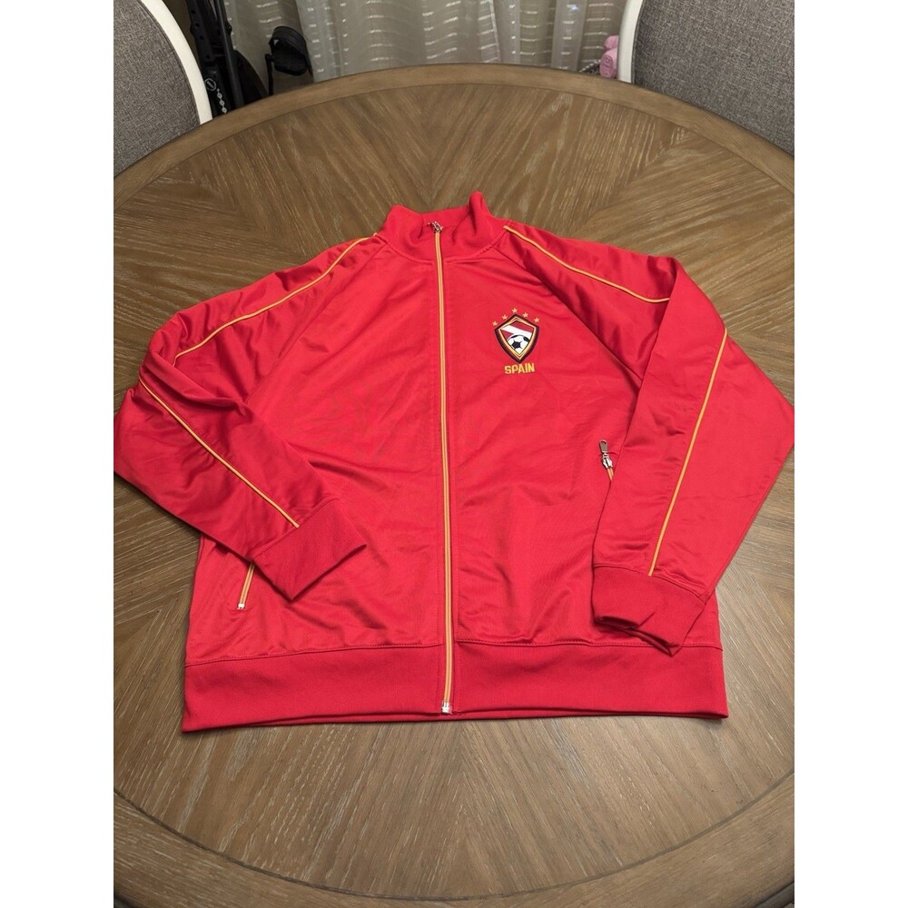 Sports Essentials Spain Soccer Full Zip Track Jacket Mens L Red - Read Please